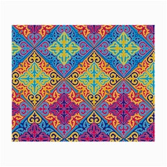 Colorful Flora Flora Kazakh Pattern Small Glasses Cloth by Cemarart