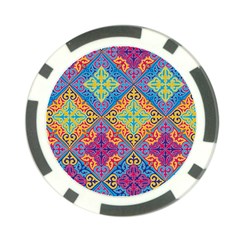 Colorful Flora Flora Kazakh Pattern Poker Chip Card Guard by Cemarart