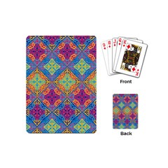 Colorful Flora Flora Kazakh Pattern Playing Cards Single Design (mini)