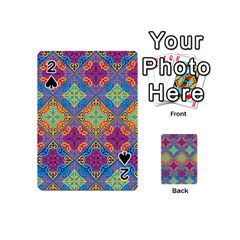 Colorful Flora Flora Kazakh Pattern Playing Cards 54 Designs (mini)