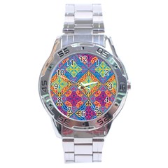 Colorful Flora Flora Kazakh Pattern Stainless Steel Analogue Watch