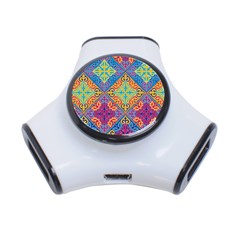 Colorful Flora Flora Kazakh Pattern 3-port Usb Hub by Cemarart