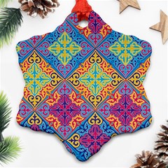 Colorful Flora Flora Kazakh Pattern Ornament (snowflake)