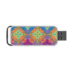 Colorful Flora Flora Kazakh Pattern Portable Usb Flash (one Side) by Cemarart