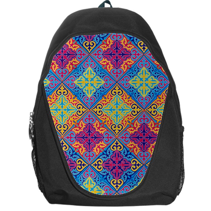 Colorful Flora Flora Kazakh Pattern Backpack Bag