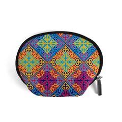 Colorful Flora Flora Kazakh Pattern Accessory Pouch (small) by Cemarart