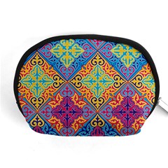 Colorful Flora Flora Kazakh Pattern Accessory Pouch (medium) by Cemarart