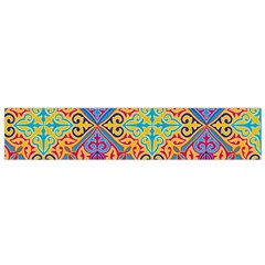 Colorful Flora Flora Kazakh Pattern Small Premium Plush Fleece Scarf