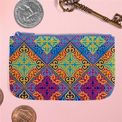 Colorful Flora Flora Kazakh Pattern Large Coin Purse by Cemarart