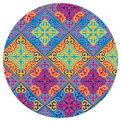 Colorful Flora Flora Kazakh Pattern Round Trivet by Cemarart