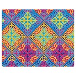 Colorful Flora Flora Kazakh Pattern Premium Plush Fleece Blanket (Medium) 60 x50  Blanket Front