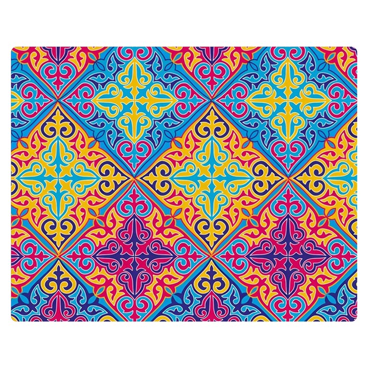 Colorful Flora Flora Kazakh Pattern Premium Plush Fleece Blanket (Medium)