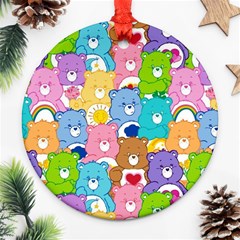 Care Bears, Adorable, Art Round Ornament (two Sides)