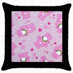 Cheer Bear Pink, Care, Care Bears, Cartoon Throw Pillow Case (black) by kyorashop23