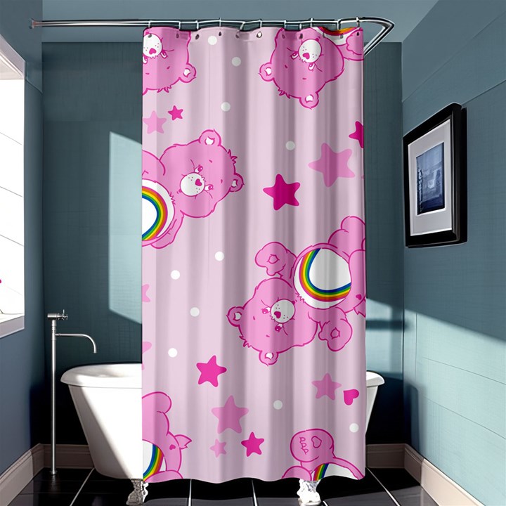 Cheer Bear Pink, Care, Care Bears, Cartoon Shower Curtain 36  x 72  (Stall) 