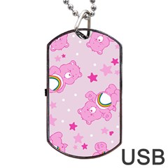 Cheer Bear Pink, Care, Care Bears, Cartoon Dog Tag Usb Flash (two Sides) by kyorashop23