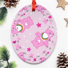 Cheer Bear Pink, Care, Care Bears, Cartoon Oval Filigree Ornament (two Sides) by kyorashop23