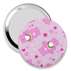 Cheer Bear Pink, Care, Care Bears, Cartoon 3  Handbag Mirrors by kyorashop23