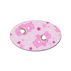 Cheer Bear Pink, Care, Care Bears, Cartoon Sticker (oval) by kyorashop23