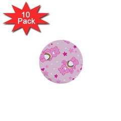 Cheer Bear Pink, Care, Care Bears, Cartoon 1  Mini Buttons (10 Pack)  by kyorashop23