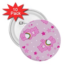 Cheer Bear Pink, Care, Care Bears, Cartoon 2 25  Buttons (10 Pack)  by kyorashop23