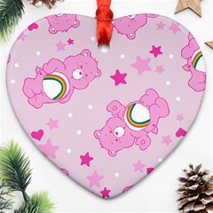 Cheer Bear Pink, Care, Care Bears, Cartoon Ornament (heart)