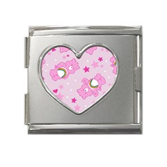 Cheer Bear Pink, Care, Care Bears, Cartoon Mega Link Heart Italian Charm (18mm) by kyorashop23