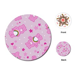 Cheer Bear Pink, Care, Care Bears, Cartoon Playing Cards Single Design (round)