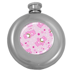 Cheer Bear Pink, Care, Care Bears, Cartoon Round Hip Flask (5 Oz) by kyorashop23