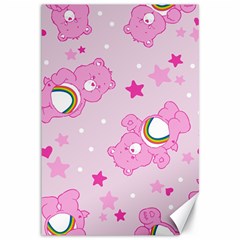 Cheer Bear Pink, Care, Care Bears, Cartoon Canvas 12  X 18  by kyorashop23