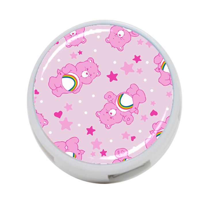 Cheer Bear Pink, Care, Care Bears, Cartoon 4-Port USB Hub (One Side)