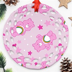 Cheer Bear Pink, Care, Care Bears, Cartoon Ornament (round Filigree) by kyorashop23