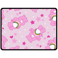 Cheer Bear Pink, Care, Care Bears, Cartoon Two Sides Fleece Blanket (large)