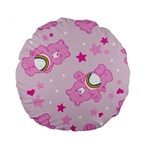 Cheer Bear Pink, Care, Care Bears, Cartoon Standard 15  Premium Round Cushions Back