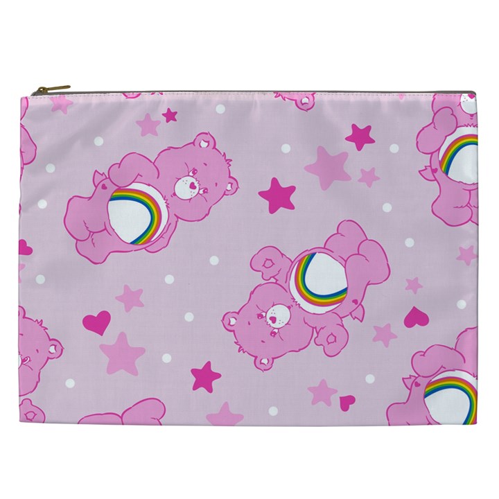 Cheer Bear Pink, Care, Care Bears, Cartoon Cosmetic Bag (XXL)