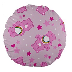 Cheer Bear Pink, Care, Care Bears, Cartoon Large 18  Premium Round Cushions by kyorashop23