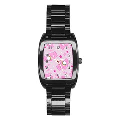 Cheer Bear Pink, Care, Care Bears, Cartoon Stainless Steel Barrel Watch by kyorashop23