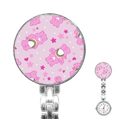 Cheer Bear Pink, Care, Care Bears, Cartoon Stainless Steel Nurses Watch by kyorashop23