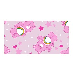 Cheer Bear Pink, Care, Care Bears, Cartoon Satin Wrap 35  X 70  by kyorashop23