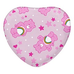 Cheer Bear Pink, Care, Care Bears, Cartoon Heart Glass Fridge Magnet (4 Pack) by kyorashop23