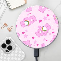 Cheer Bear Pink, Care, Care Bears, Cartoon Wireless Fast Charger(white) by kyorashop23