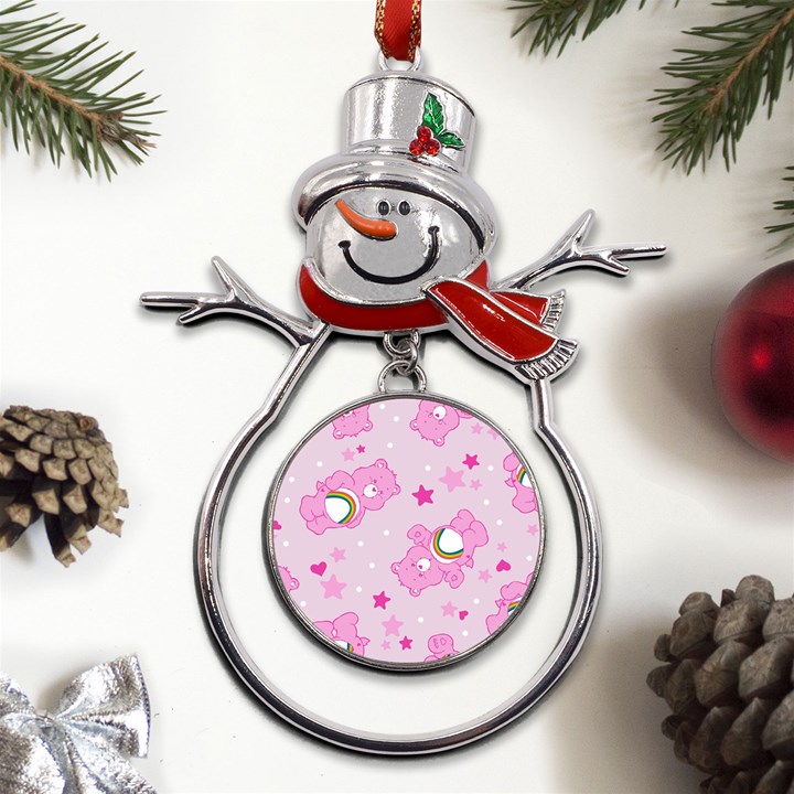 Cheer Bear Pink, Care, Care Bears, Cartoon Metal Snowman Ornament