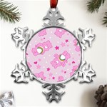 Cheer Bear Pink, Care, Care Bears, Cartoon Metal Small Snowflake Ornament Front