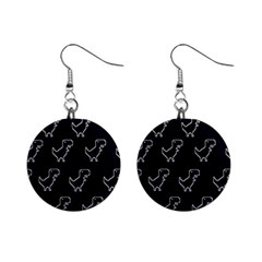 Cute Black, Dinosaur Mini Button Earrings by kyorashop23