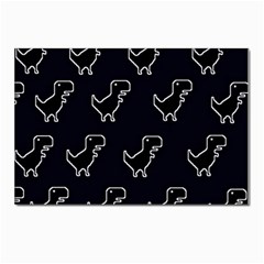 Cute Black, Dinosaur Postcards 5  X 7  (pkg Of 10) by kyorashop23