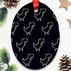 Cute Black, Dinosaur Oval Ornament (two Sides) by kyorashop23