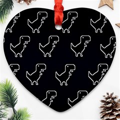 Cute Black, Dinosaur Heart Ornament (two Sides)