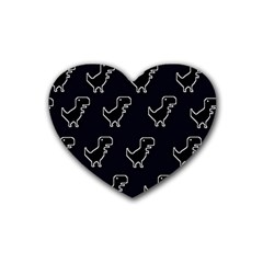 Cute Black, Dinosaur Rubber Coaster (heart) by kyorashop23