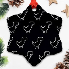 Cute Black, Dinosaur Snowflake Ornament (two Sides)