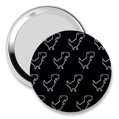 Cute Black, Dinosaur 3  Handbag Mirrors by kyorashop23